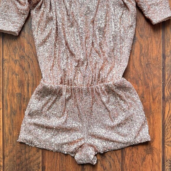 Juan Carlos Pink Sequin Romper Sz Small Bachelorette Birthday Party Vegas Bridal - Picture 4 of 15
